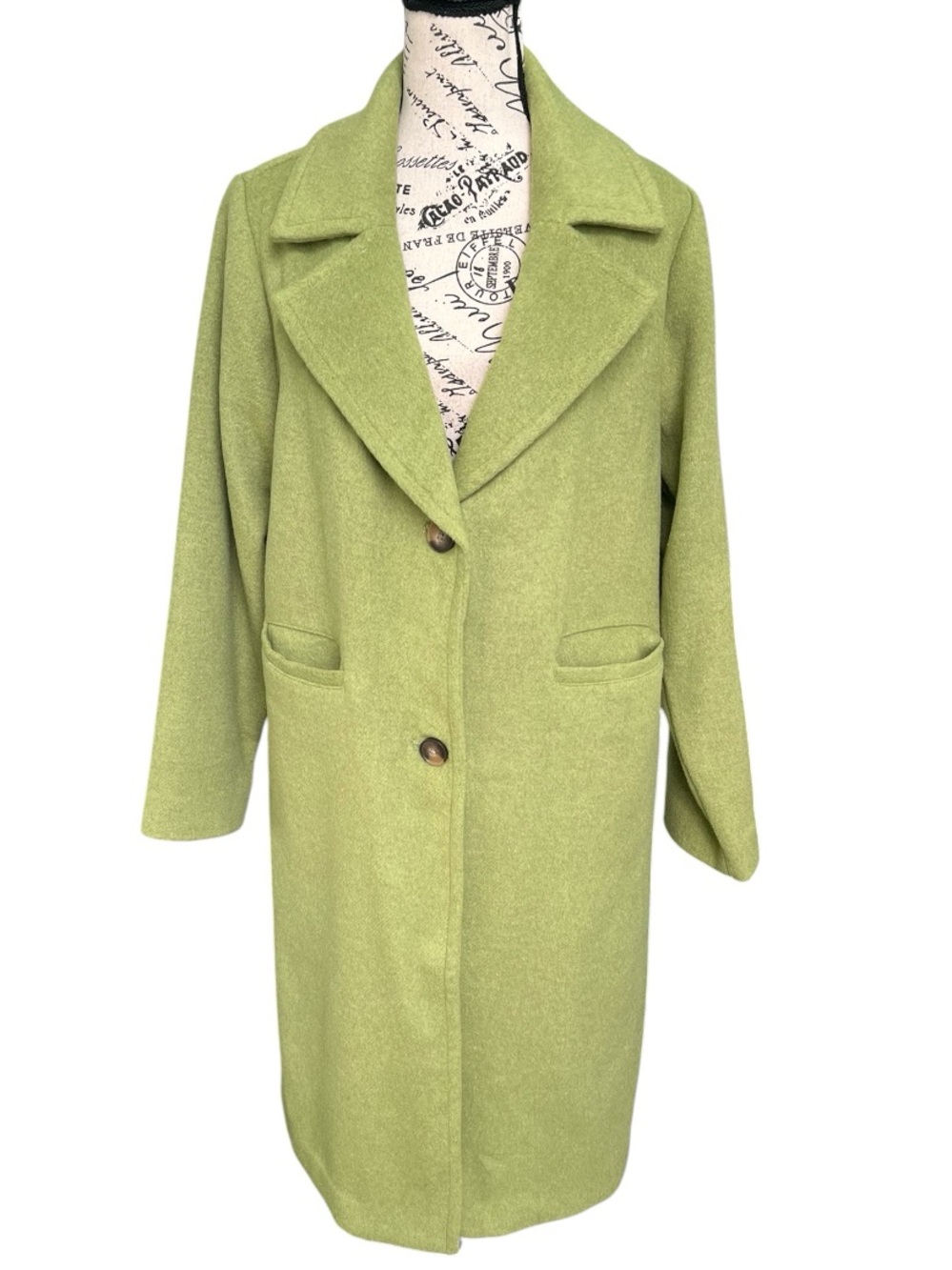 LC Lauren Conrad Light Green Single-Breasted Pea Coat